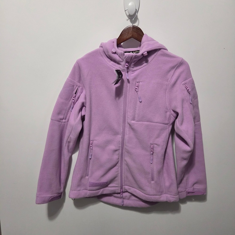 Baerskin Tactical Supply Co Fleece Hoodie Sweatshirt Jacket Small Purple